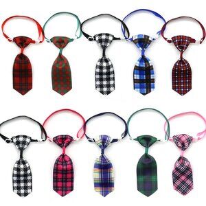 Dog Cat Pet Fashion Plaid Striped Bow Tie Collar NEW